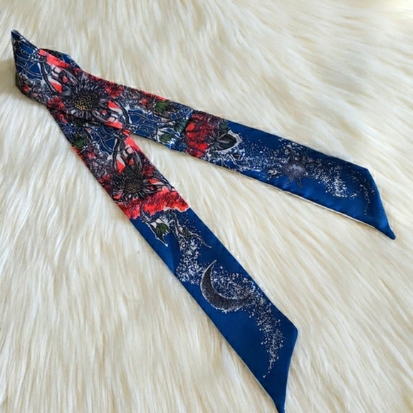 New France Paris Silk Skinny Scarf Twilly - Picture 2 of 4